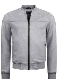 Imitert skinnjakke - lt grey