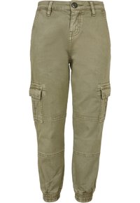 Urban Classics - WASHED TWILL JOGGING - Pantaloni cargo - olive Immagine in miniatura 1