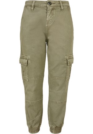 WASHED TWILL JOGGING - Armijas stila bikses - olive