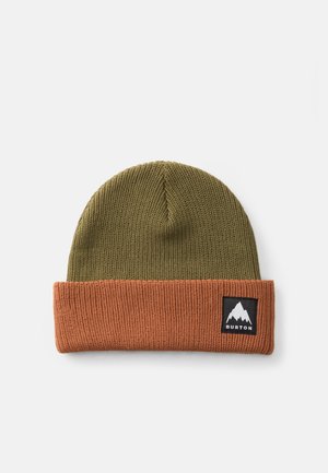 BEANIE UNISEX - Megzta kepurė - olive/brown