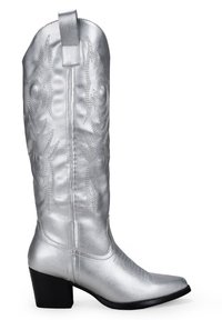 CON BORDADO - Botas camperas - plata