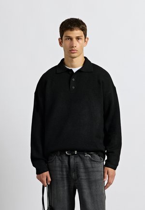 Burocs, HAIRY POLO SWEATER UNISEX - Jersey de punto - black