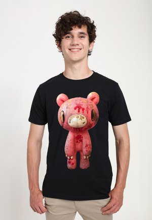 Henry Tiger GLOOMY BEAR NAUGHTY GRIZZLY WORN DOWN & BLOODY HALLOWEEN ANIME - T-shirts print - black