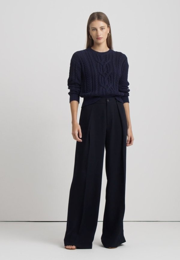 Double Faced Georgette Wide Leg Trouser - Trousers2