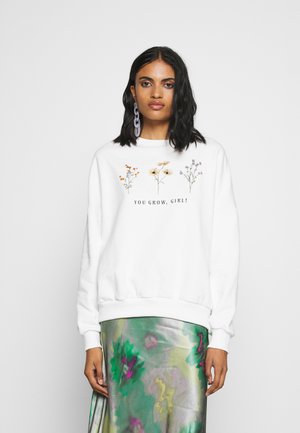 FLOWER PRINTED SWEATER - Sweatshirt - white