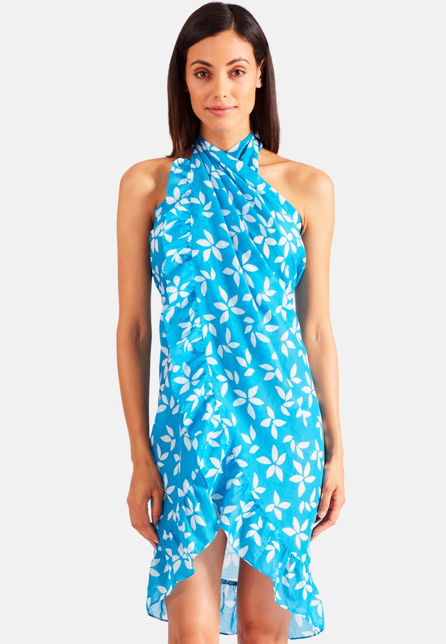 PARÉO POÉSIE EXOTIQUE - Accessoire de plage - tahitien bleu tropique