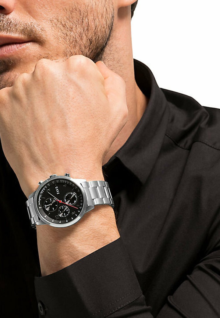 Herren Analoguhren | FAVS Chronograph silvercoloured/schwarz - DC05023 Herren Analoguhren | FAVS Chronograph silvercoloured/schwarz - DC05023