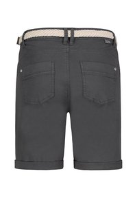 Sublevel FEINE BERMUDA MIT FLECHTGÜRTEL - Denim shorts - dunkelgrau