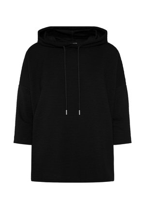 SENSES.THE LABEL, SENSES.THE LABEL STRUKTURIERTES KAPUZENSWEATSHIRT - Hoodie - black