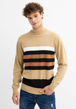 PUNTO RAYAS - Jersey de punto - beige