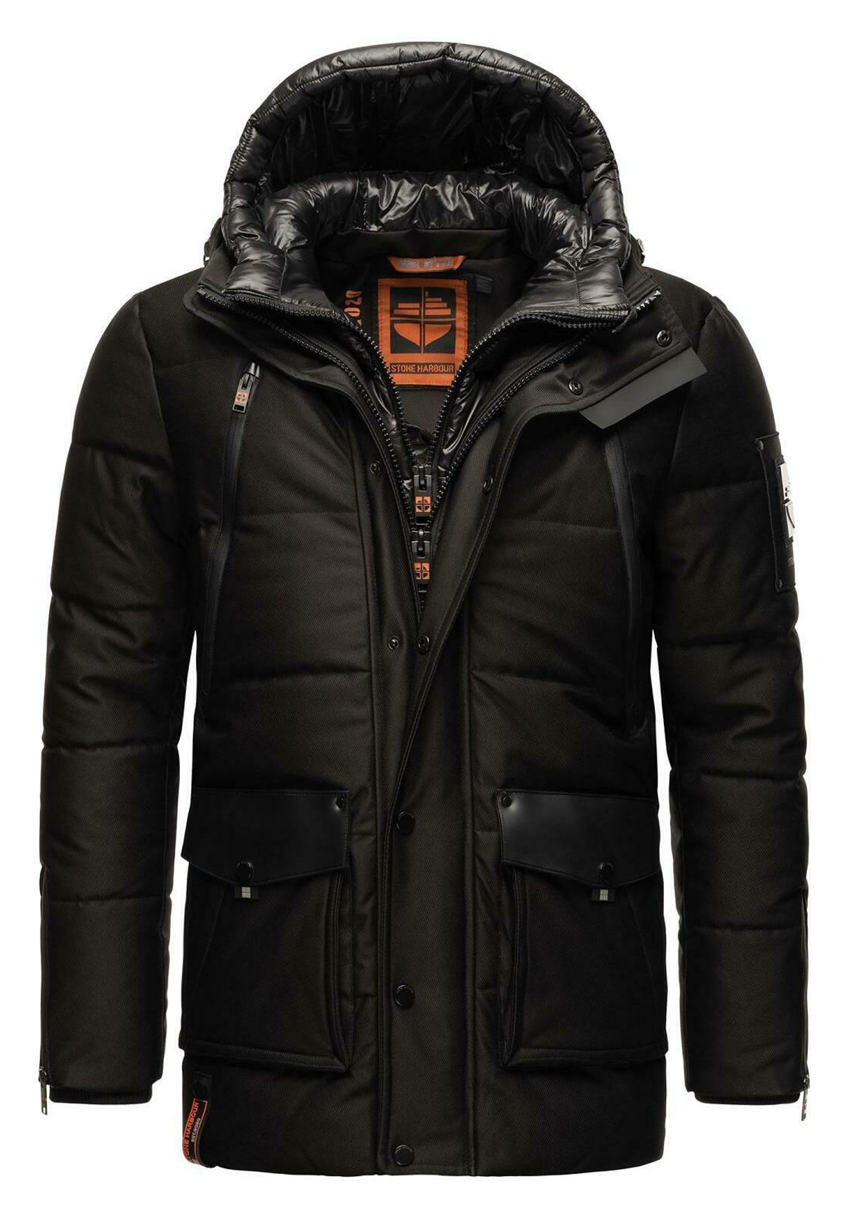 Veste Newport Harbor Homme, Taille L, Noire, Boutonnage Avant, Mi-longue (occasion)