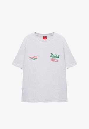 PULL&BEAR, CARS REGULAR FIT - T-SHIRT - T-shirts print - light grey