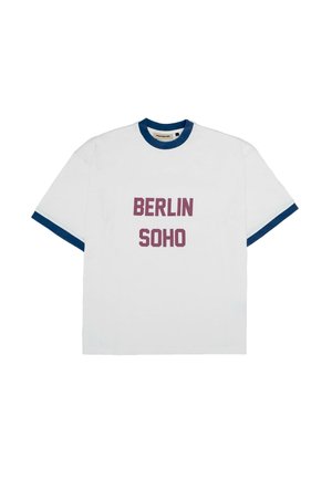 PROHIBITED SOHO CONTRAST TEE - Print T-shirt - off white blue