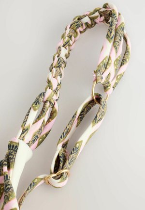 Next Haut de bikini - khaki green cream foil woodblock