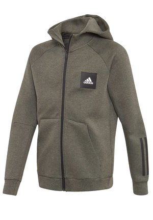 adidas Performance, MUST HAVES HOODIE - Felpa con zip - brown