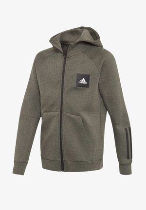 adidas Performance, MUST HAVES HOODIE - Felpa con zip - brown