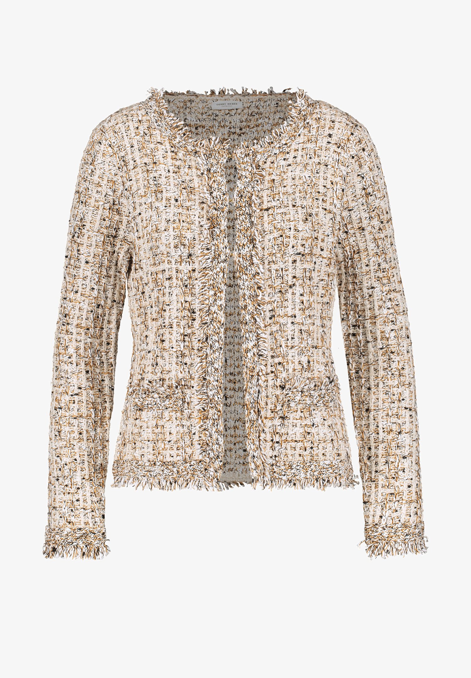 Gerry Weber Mit Fransen Cardigan Ivory Honey Black Zalando De