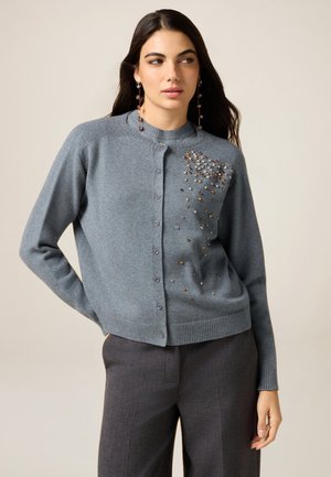 CON CRISTALLI - Cardigan - grigio