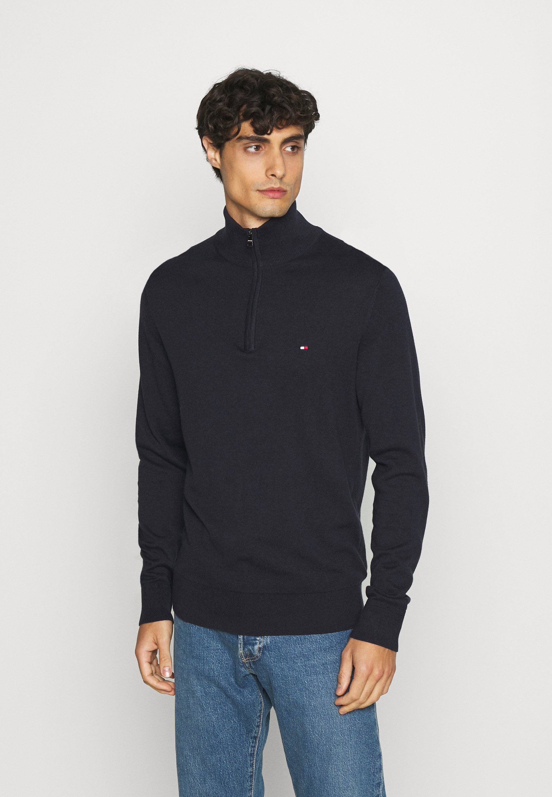 tommy hilfiger blend zip mock