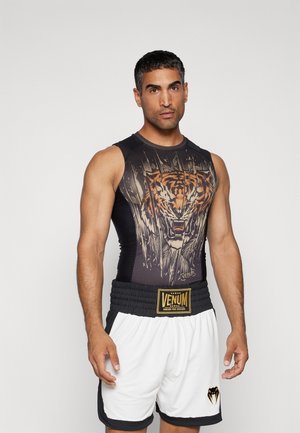 TIGER RASHGUARDS SLEEVELESS - Toppi - black/neon orange