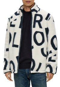 s.Oliver JACQUARD MIT PRINT - Fleecejas - ecru