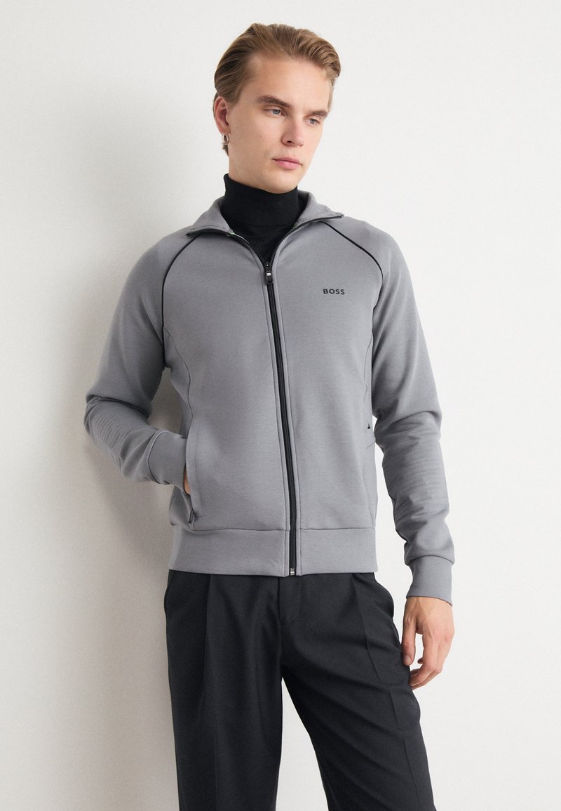 BOSS SKAZ  - Felpa con zip - dark beige
