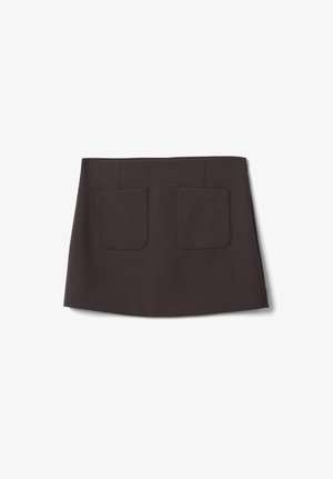 Stefanel, SHORT SKIRT WITH POCKETS... - Falda acampanada - dark brown