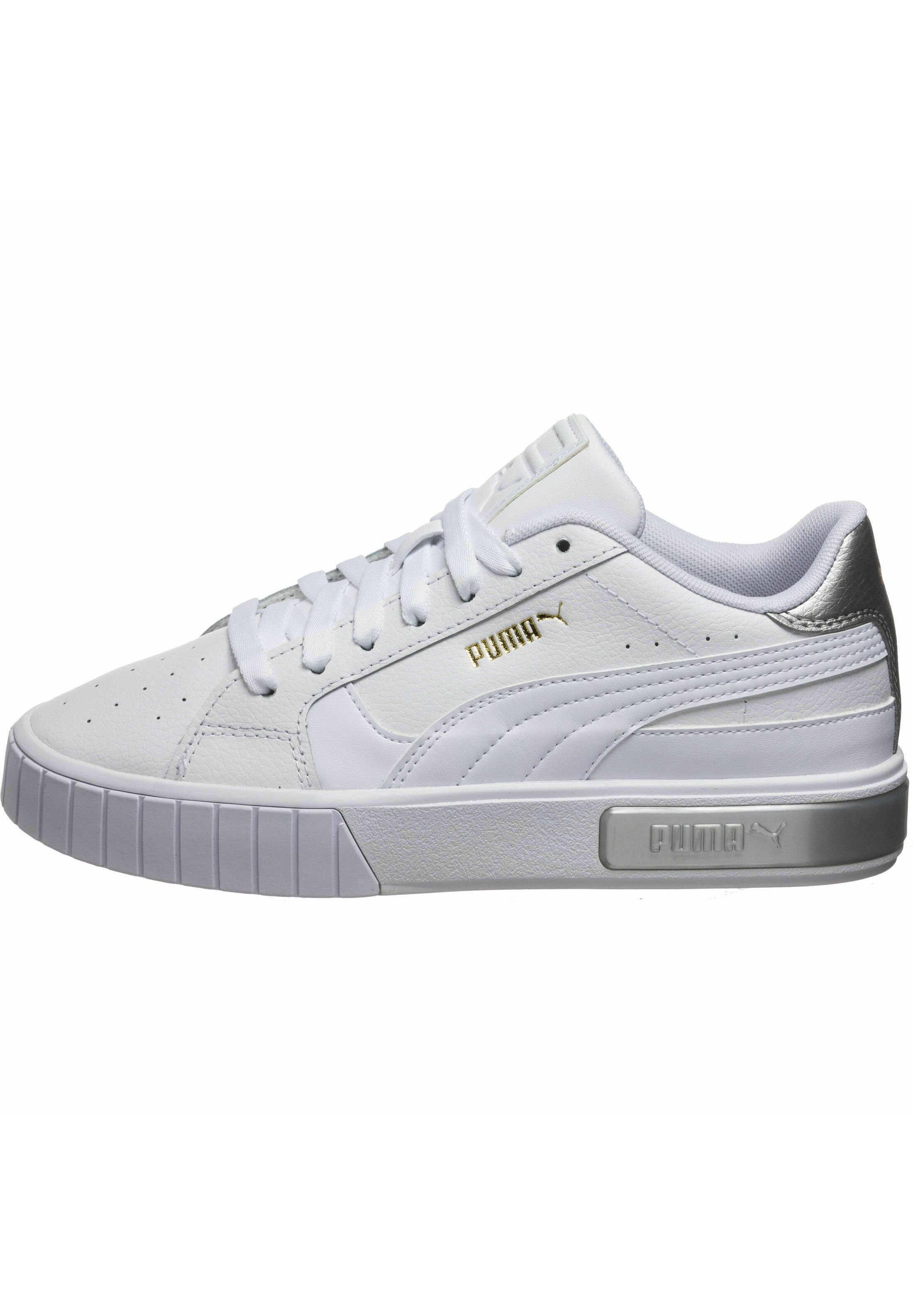 puma plain white sneakers