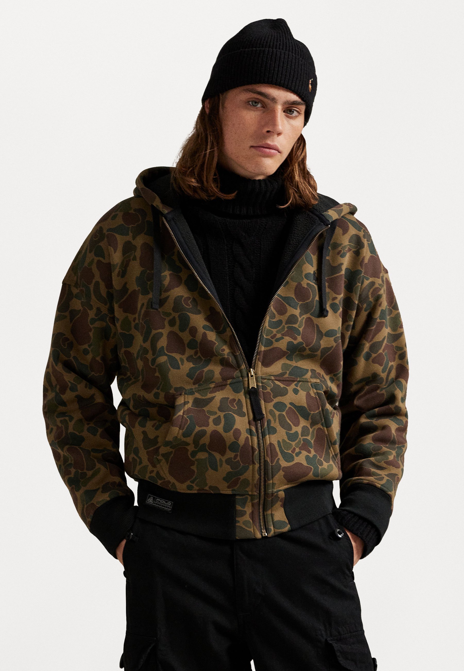 Polo Ralph Lauren CAMO DOUBLE-KNIT HOODIE - Zip-up sweatshirt 