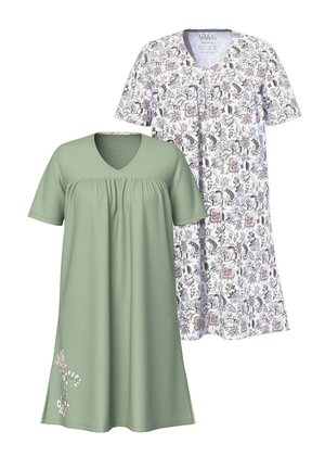 Ulla Popken 2 PACK OF SLEEP - Nightie - olive