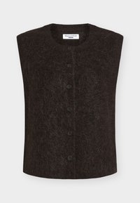 KNIT CARDIGANS SLEEVELESS - Brezrokavnik - black espresso