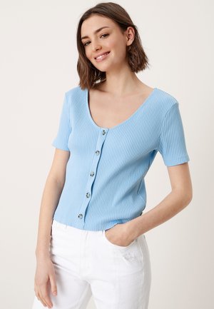 MIT ZIERKNOPFLEISTE - Cardigan - light blue
