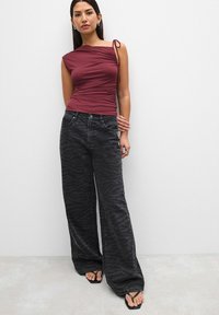 Next SOFT TOUCH RUCHED SLEEVELESS - Tops - burgundy red