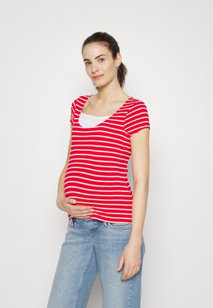 Anna Field MAMA MATERNITY DOUBLE LAYER NURSING  - Marškinėliai su spaudiniu - dark red / multicoloured
