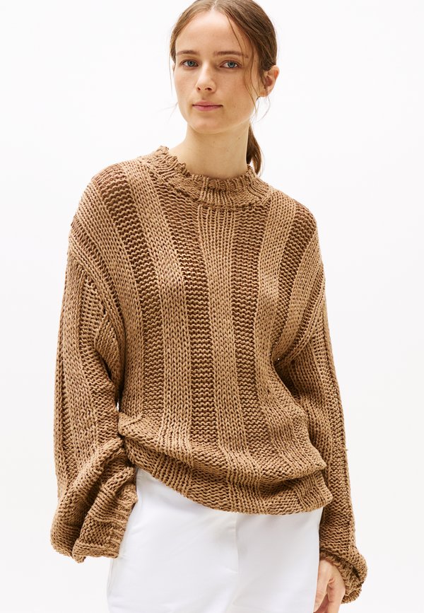 TAPE YARN MOCK - Jumper - safari