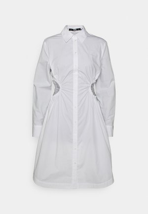 KARL LAGERFELD ROUCHED DRESS - Košilové šaty - white