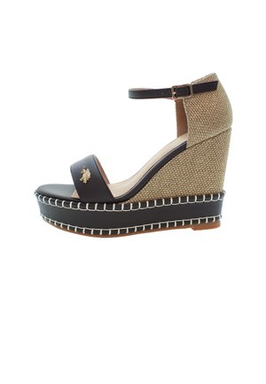 AYLIN - Sandali con zeppa - black beige