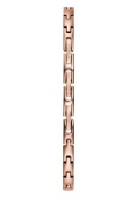 Roosa kuldne metallist käevõru, millel on omavahel ühendatud kettlingid, sile pind, minimalistlik disain ja ühe linki peal graveeritud "Furla" logo.
