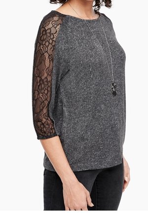 Langærmet T-shirt - anthracite