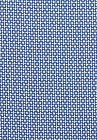 Gewebe mit einem Rautenmuster aus kleinen weißen Kreuzen auf einem dunkelblauen Hintergrund. Die Textur wirkt glatt und gleichmäßig.