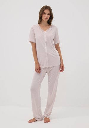 OVS, PYJAMA WITH LACE V-NECK, REGULAR FIT SET - Pyjama - light pink