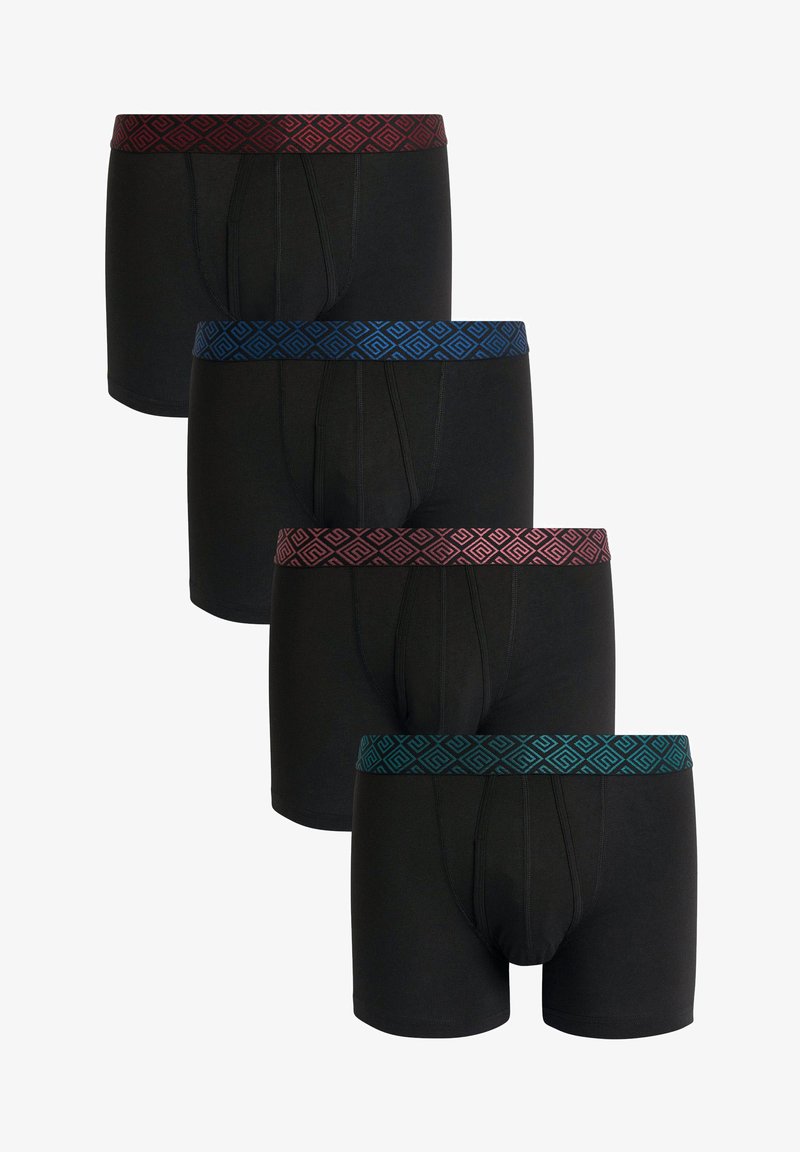 Next A-FRONTS FOUR PACK - Boxer alsónadrág - black metallic geo pattern waistband