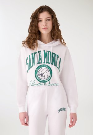 STAMPA - Felpa con cappuccio - bianco ottico