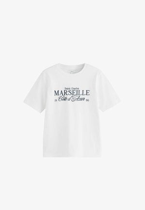 Next, REGULAR FIT - SHORT SLEEVE CREW NECK T-SHIRT . - Tričko s potlačou - white embroidered graphic