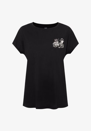 Mavi KURZARM BIKE - Print T-shirt - black