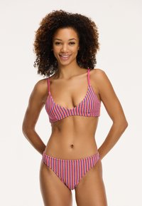 Shiwi - LOU SCOOP SET STRUCTURE - Bikini - pink resort stripe Miniatuurafbeelding 1