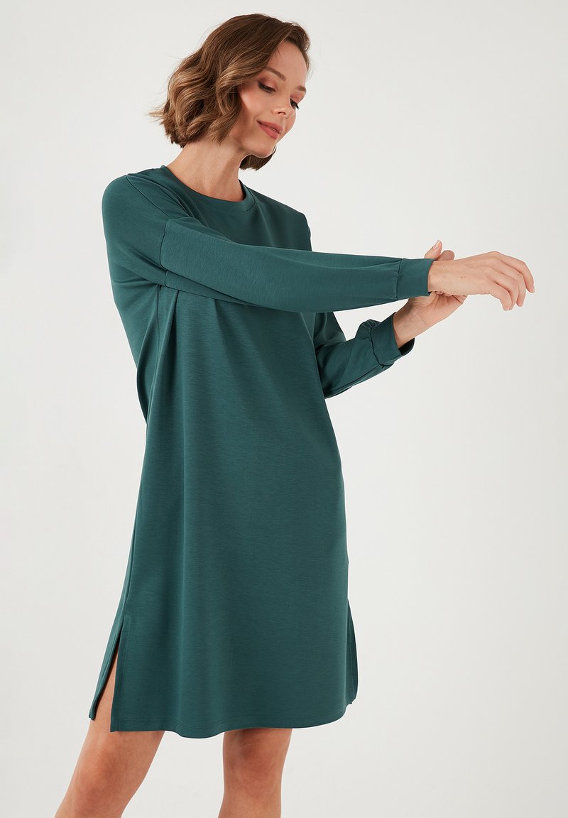 LELA REGULAR FIT - Jersey dress - dark green melange/dark green - Zalando.ie