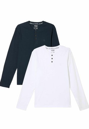 HENLEY  2 PACK   - Langarmshirt - white blue
