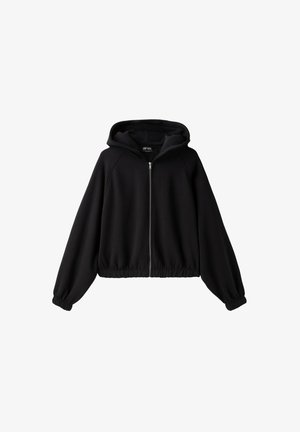 Stradivarius, ZIP-UP HOODIE - Sweat zippé - black
