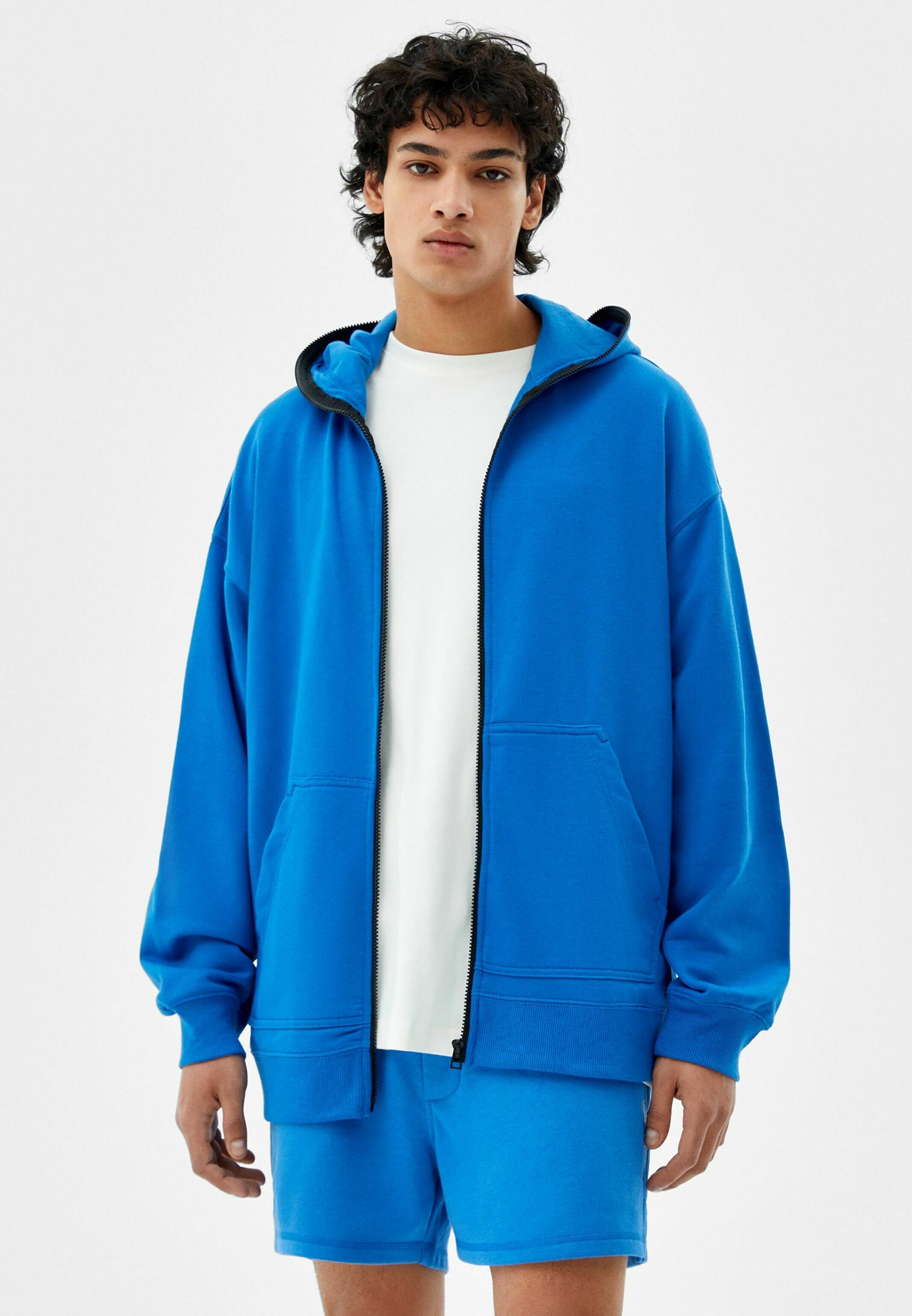 Bershka Sweater met rits - blue/Blauw - Zalando.nl